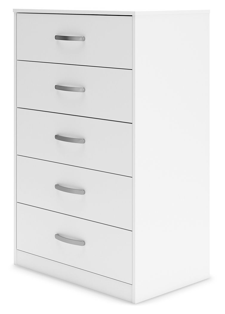 Flannia - White - Five Drawer Chest - 46" Height-Washburn's Home Furnishings