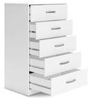 Flannia - White - Five Drawer Chest - 46" Height-Washburn's Home Furnishings