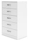 Flannia - White - Five Drawer Chest - 46" Height-Washburn's Home Furnishings