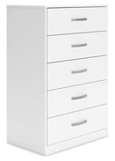 Flannia - White - Five Drawer Chest - 46" Height-Washburn's Home Furnishings