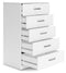 Flannia - White - Five Drawer Chest - 46" Height-Washburn's Home Furnishings