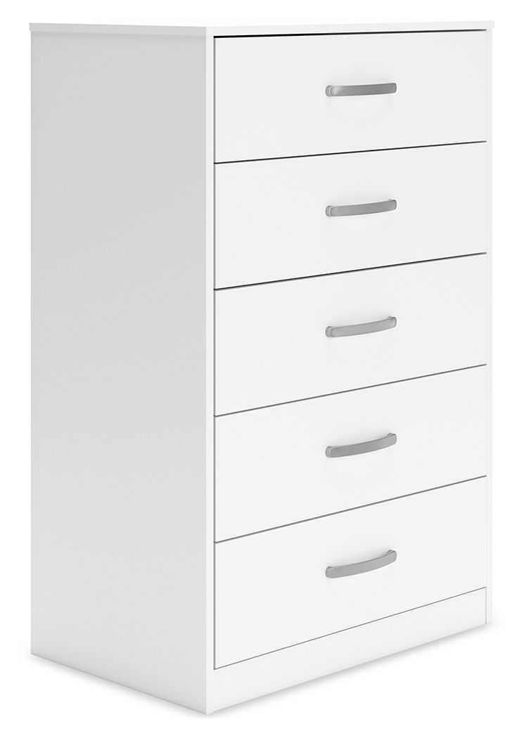 Flannia - White - Five Drawer Chest - 46" Height-Washburn's Home Furnishings