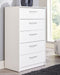 Flannia - White - Five Drawer Chest-Washburn's Home Furnishings