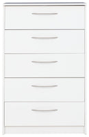 Flannia - White - Five Drawer Chest-Washburn's Home Furnishings