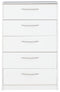 Flannia - White - Five Drawer Chest-Washburn's Home Furnishings