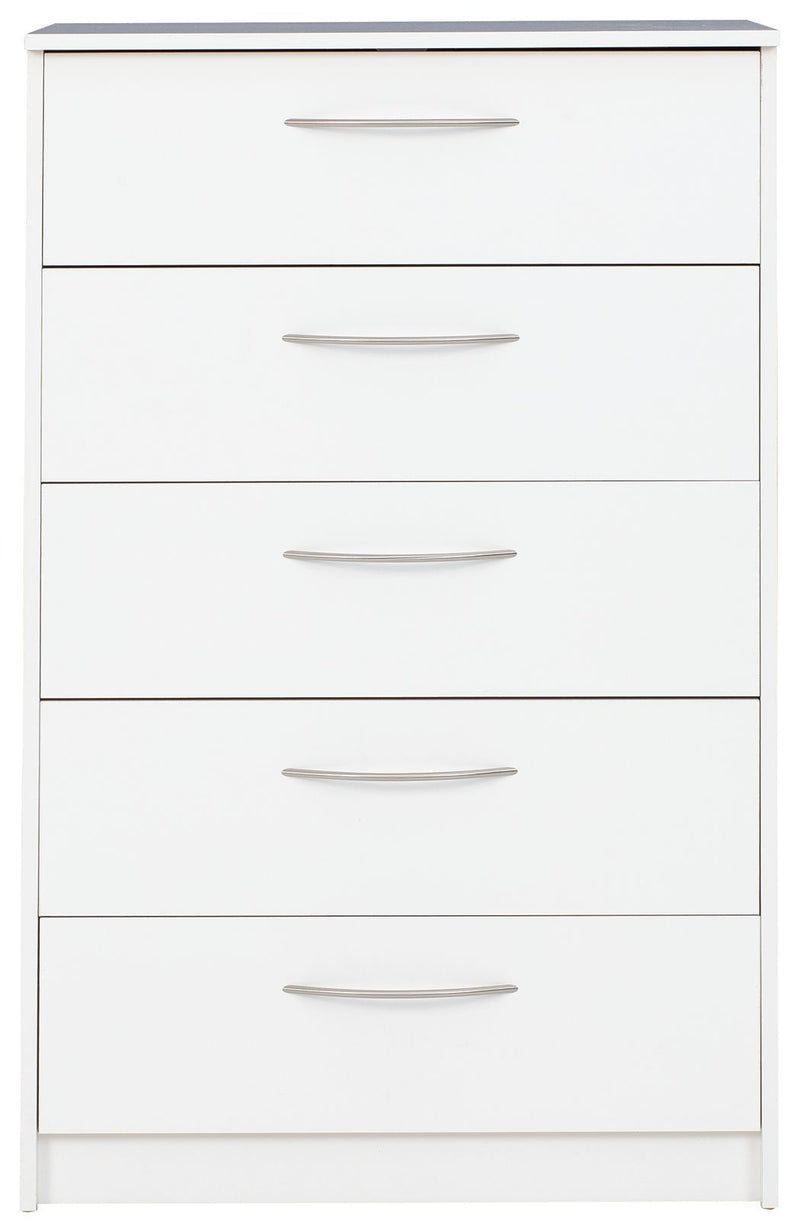 Flannia - White - Five Drawer Chest-Washburn's Home Furnishings