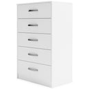 Flannia - White - Five Drawer Chest-Washburn's Home Furnishings