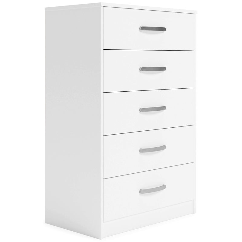 Flannia - White - Five Drawer Chest-Washburn's Home Furnishings