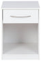 Flannia - White - One Drawer Night Stand-Washburn's Home Furnishings