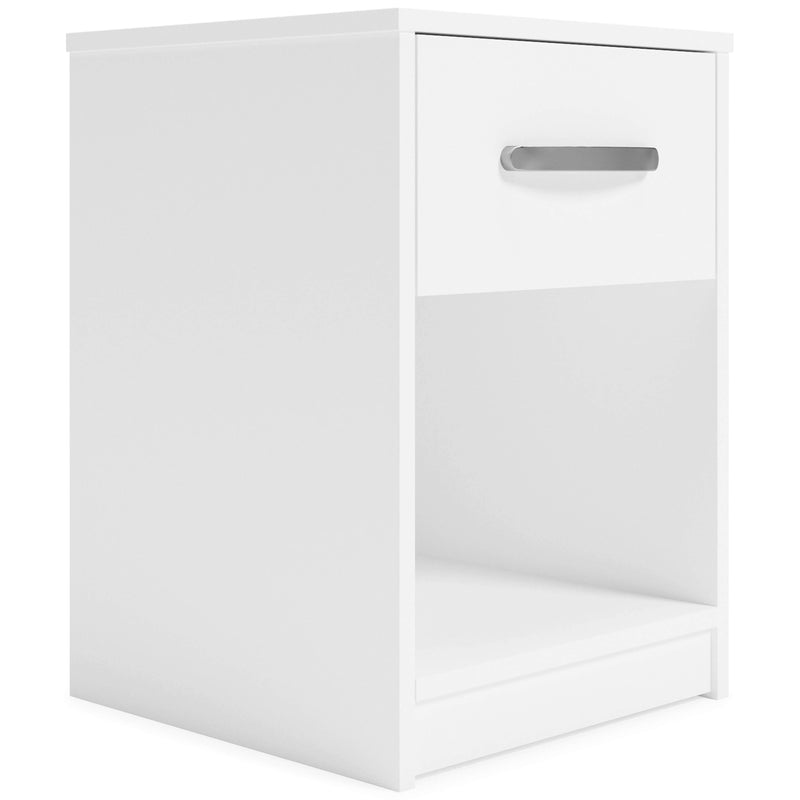 Flannia - White - One Drawer Night Stand-Washburn's Home Furnishings