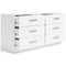 Flannia - White - Six Drawer Dresser - 29'' Height-Washburn's Home Furnishings