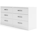 Flannia - White - Six Drawer Dresser - 29'' Height-Washburn's Home Furnishings