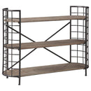 Flintley - Brown/gunmetal - Bookcase-Washburn's Home Furnishings