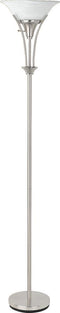 Floor Lamp With Frosted Ribbed Shade - Pearl Silver-Washburn's Home Furnishings