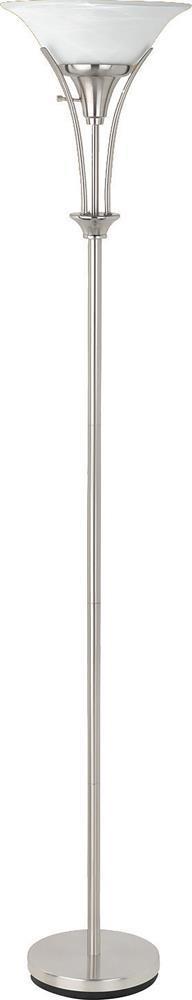 Floor Lamp With Frosted Ribbed Shade - Pearl Silver-Washburn's Home Furnishings