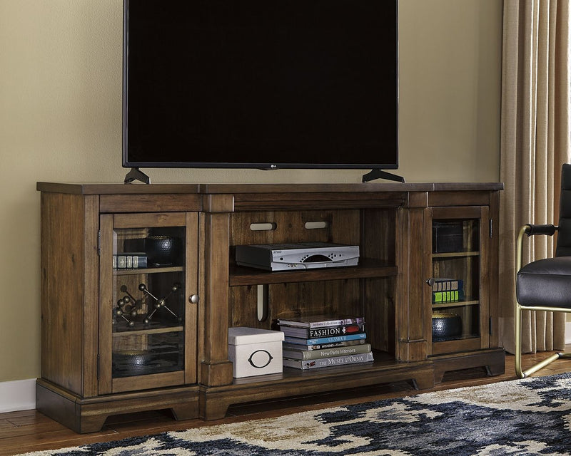 Flynnter - Medium Brown - Xl Tv Stand W/fireplace Option-Washburn's Home Furnishings