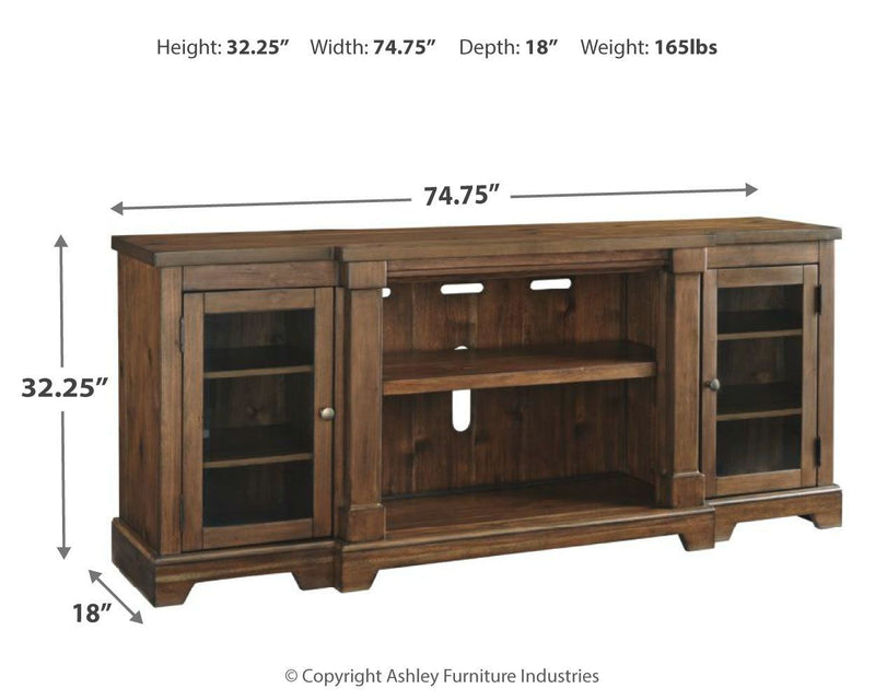 Flynnter - Medium Brown - Xl Tv Stand W/fireplace Option-Washburn's Home Furnishings