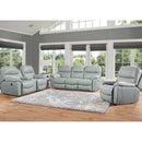 Franklin Cabot Leather Power Reclining Loveseat w/ Integrated USB Port in Bison Aqua-Washburn's Home Furnishings