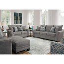 FRANKLIN HUGHES OTTOMAN NEW HUES PEWTER-Washburn's Home Furnishings