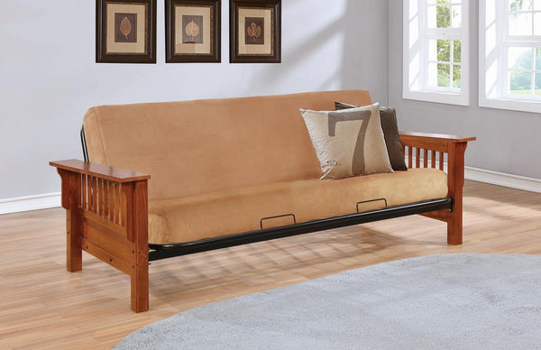 Futon Frame With Slat Detail - Light Brown-Washburn's Home Furnishings