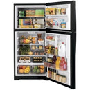 GE 19.2cf Top Freezer Refrigerator in Black-Washburn's Home Furnishings