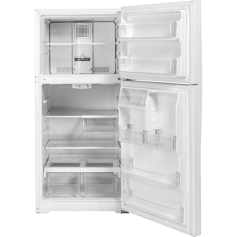 GE 21.9cf Top Freezer Refrigerator in White-Washburn's Home Furnishings