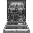 GE 24" Stainless Steel Interior Portable Dishwasher with Sanitize Cycle - Stainless Steel-Washburn's Home Furnishings