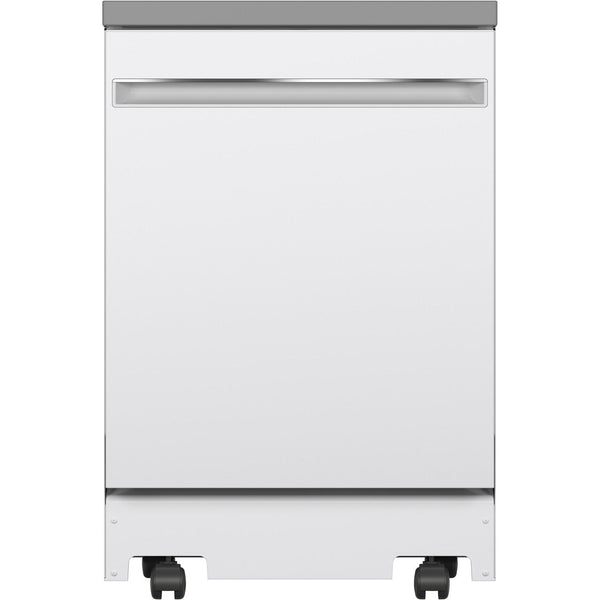 GE 24" Stainless Steel Interior Portable Dishwasher with Sanitize Cycle - White-Washburn's Home Furnishings