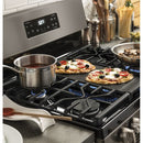 GE 30" Free-Standing Gas Range with Steam Cleaning Oven in Slate-Washburn's Home Furnishings