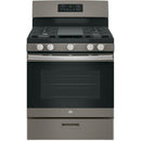 GE 30" Free-Standing Gas Range with Steam Cleaning Oven in Slate-Washburn's Home Furnishings