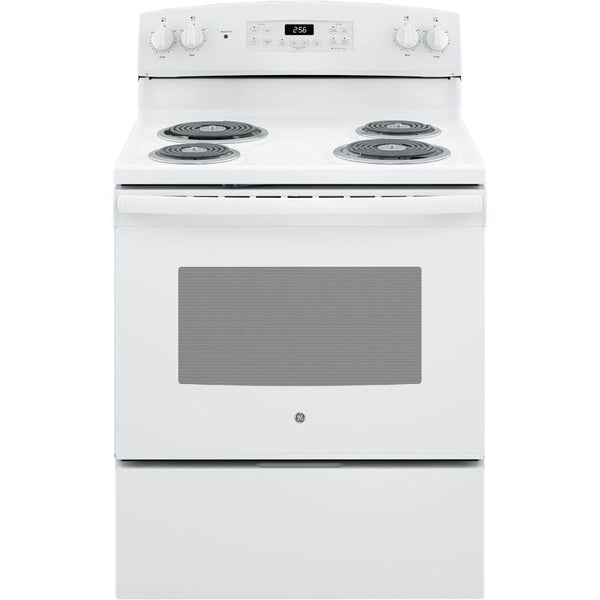 GE 30" FreeStand Electric Range White-Washburn's Home Furnishings