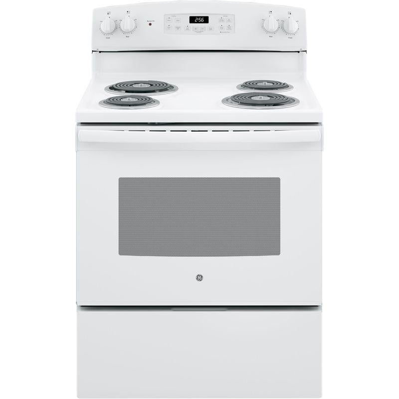 GE 30" FreeStand Electric Range White-Washburn's Home Furnishings