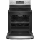 GE 30" Freestanding Electric Convection Range with Air Fry in Stainless Steel-Washburn's Home Furnishings