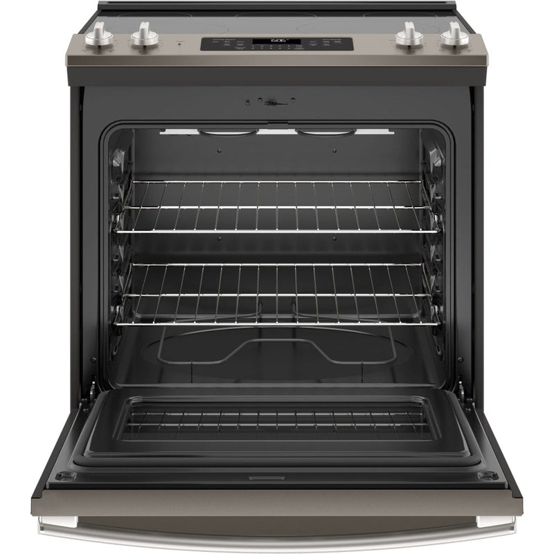 GE - 5.3 Cu. Ft. Self-Cleaning Slide-In Electric Range - Slate-Washburn's Home Furnishings