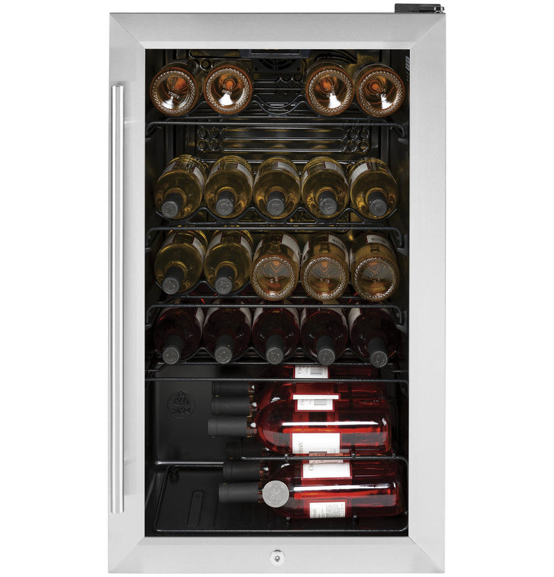 GE Wine Center - Stainless Steel w/ Black Case-Washburn's Home Furnishings