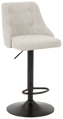 Gaddison - Beige/black - Tall Uph Swivel Barstool(2/cn)-Washburn's Home Furnishings