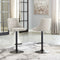 Gaddison - Beige/black - Tall Uph Swivel Barstool(2/cn)-Washburn's Home Furnishings