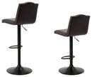 Gaddison - Brown/black - Tall Uph Swivel Barstool(2/cn)-Washburn's Home Furnishings