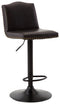 Gaddison - Brown/black - Tall Uph Swivel Barstool(2/cn)-Washburn's Home Furnishings