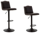 Gaddison - Brown/black - Tall Uph Swivel Barstool(2/cn)-Washburn's Home Furnishings