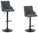 Gaddison - Gray/black - Bar Height Bar Stool (set Of 2)-Washburn's Home Furnishings