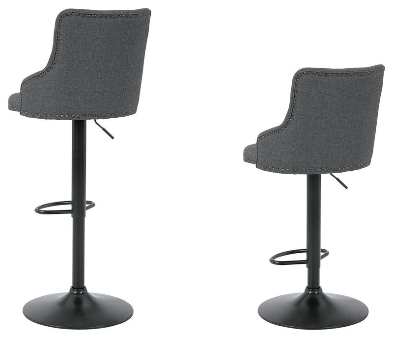 Gaddison - Gray/black - Bar Height Bar Stool (set Of 2)-Washburn's Home Furnishings