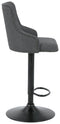 Gaddison - Gray/black - Tall Uph Swivel Barstool(2/cn)-Washburn's Home Furnishings