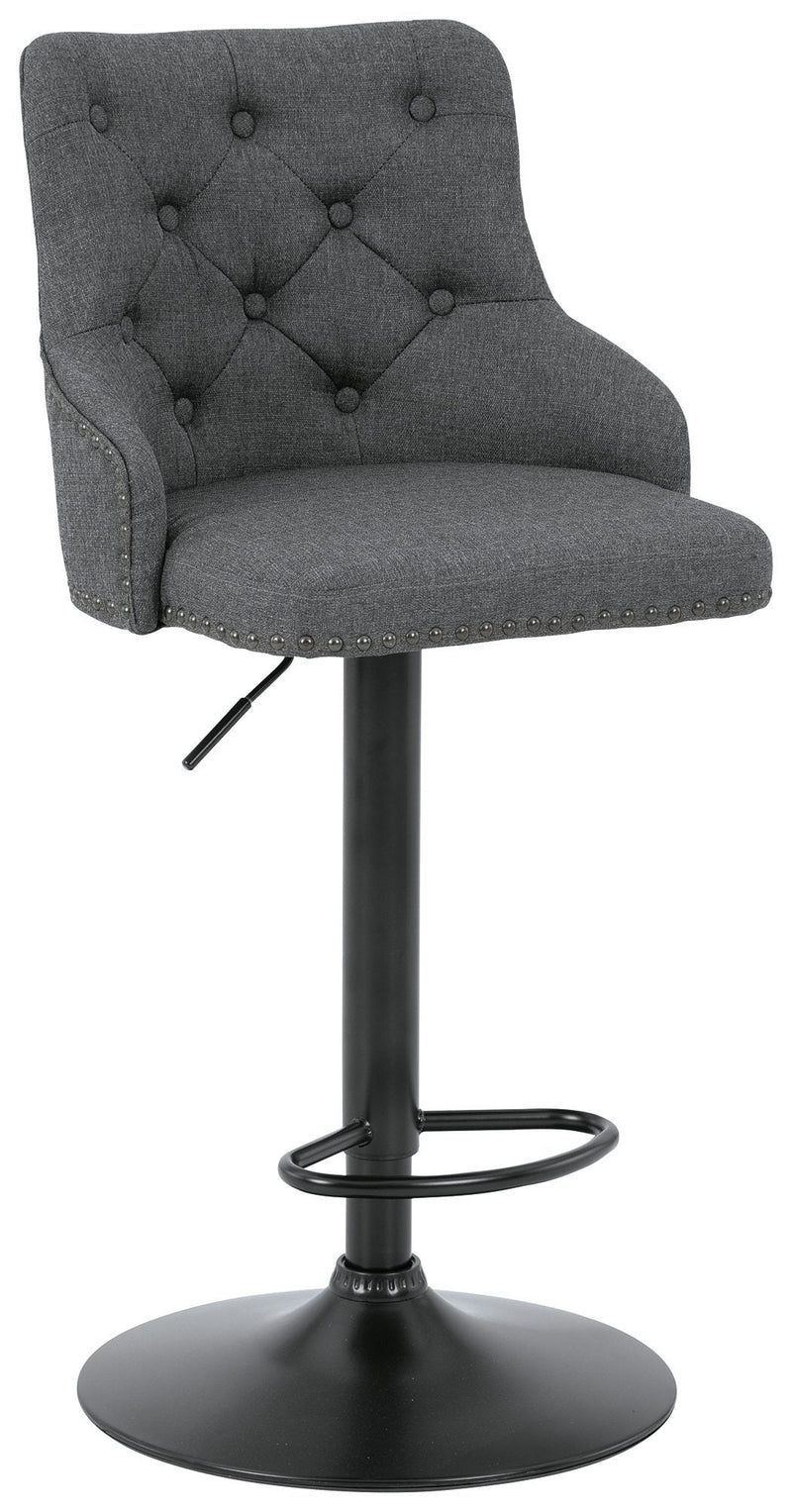 Gaddison - Gray/black - Tall Uph Swivel Barstool(2/cn)-Washburn's Home Furnishings