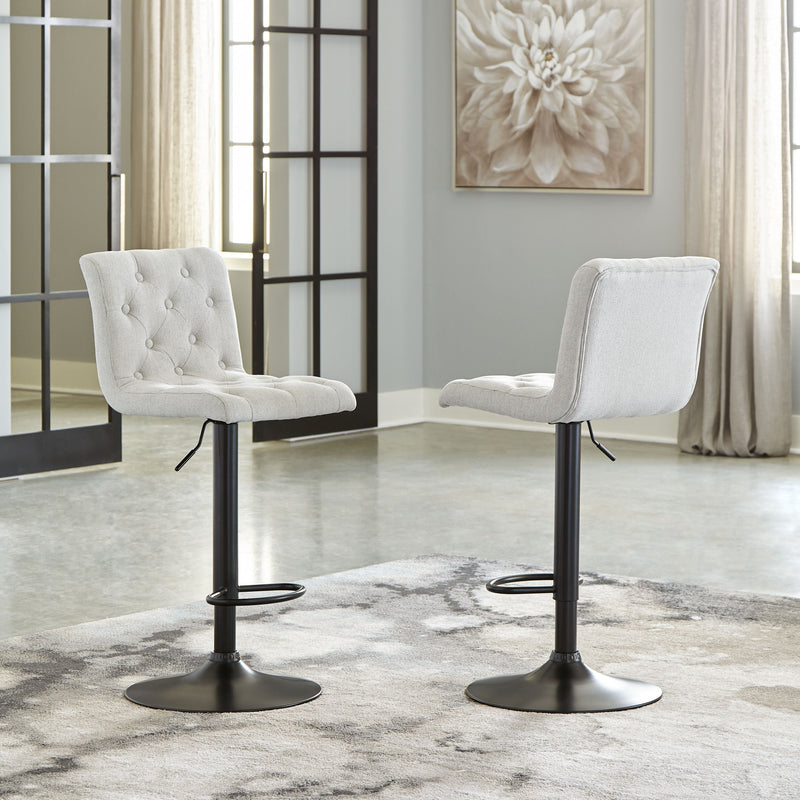 Gaddison - Light Beige/black - Bar Height Bar Stool (set Of 2)-Washburn's Home Furnishings