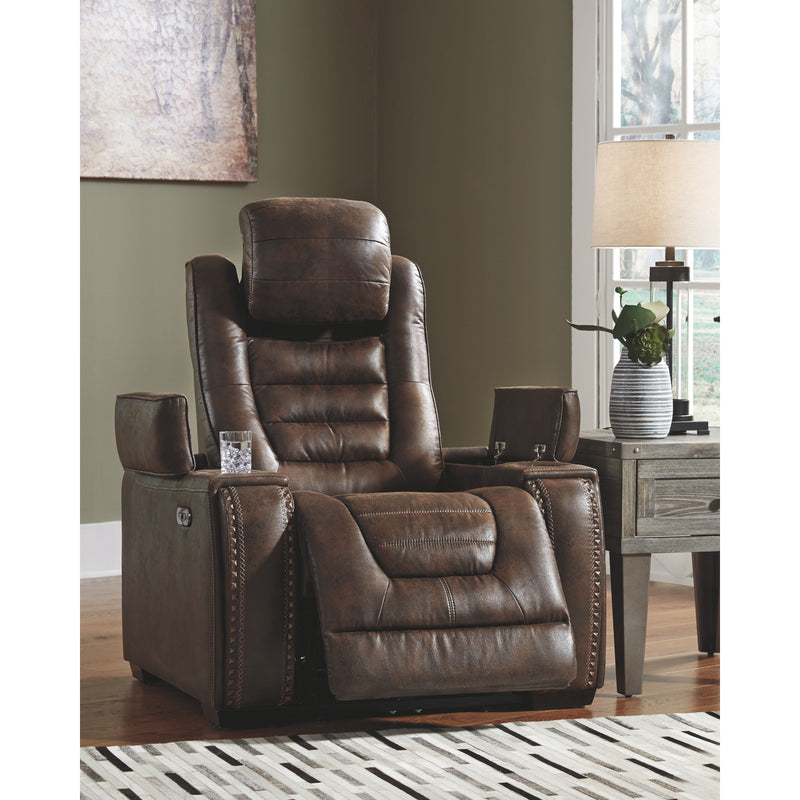 Game - Brown Dark - Pwr Recliner/adj Headrest-Washburn's Home Furnishings