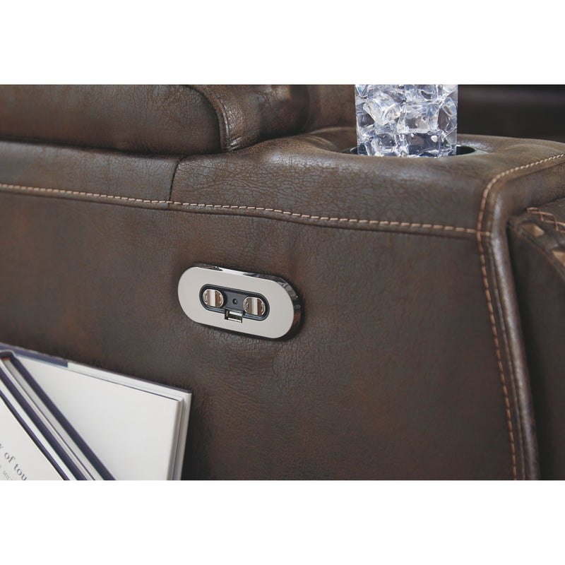 Game - Brown Dark - Pwr Recliner/adj Headrest-Washburn's Home Furnishings