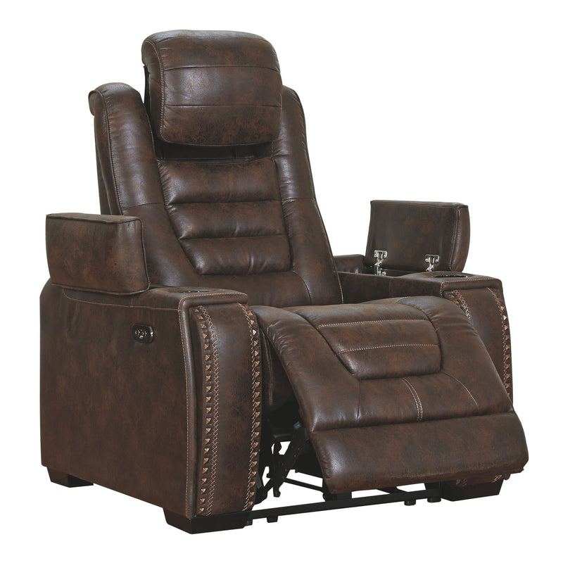 Game - Brown Dark - Pwr Recliner/adj Headrest-Washburn's Home Furnishings