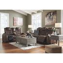 Game Zone - Brown Dark - Pwr Rec Loveseat/con/adj Hdrst-Washburn's Home Furnishings