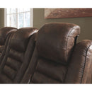 Game Zone - Brown Dark - Pwr Rec Loveseat/con/adj Hdrst-Washburn's Home Furnishings